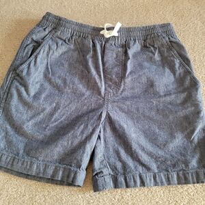 J Crew Shorts Blue Chambray 5.5 Drawstring Elastic Waist Pull-On Dock Small